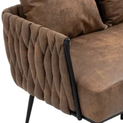 Modern Accent Metal Frame Tufted Sofa With Arms - ModernLuxe -Furniture Store GUEST e1b4cb6d a1cb 4a53 83dc 607477dec437