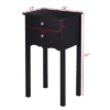 Costway 2 PCS Side Table End Accent Table Night Stand W/ 2 Drawers Black