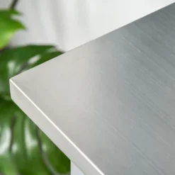 HOMCOM Kitchen Island With Stainless Steel Top, Traditional Kitchen Island With Storage, 2-Tier Open Shelves, Drawers, Light Gray -Furniture Store GUEST e241e3e1 8afd 4939 a713 a4d6b680390b