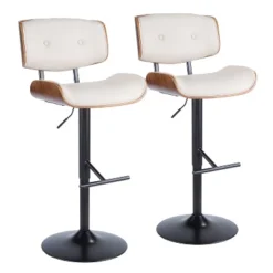 Set Of 2 Lombardi Mid-Century Modern Adjustable Counter Height Barstool - Lumisource -Furniture Store GUEST e2be5c22 b610 4655 9a82 131832f59a40