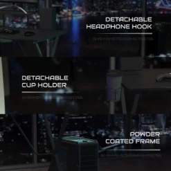 BlackArc Delta Gaming Setup: Reclining Chair With Lumbar Support & Headrest; Desk With Detachable Headphone Hook/Cupholder & Monitor Stand -Furniture Store GUEST e356fe2f 90f1 4a38 b82b 9542e2a916b4 1