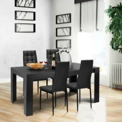 Costway 9pcs Dining Set Wood Table And 8 Fabric Chairs Home Kitchen Modern -Furniture Store GUEST e3897ec5 c850 4bda bf5d 097eda4b2f16