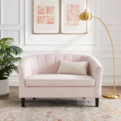 Prospect Channel Tufted Performance Velvet Loveseat Sofa Pink - Modway -Furniture Store GUEST e3bf534d a611 465c 80f4 9b0fc5951d33
