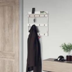 Emma And Oliver Wall Mounted Mug Rack With 12 Coffee Cup Hangers And Built-In Shelf For Coffee, Sugar & More -Furniture Store GUEST e3d76a06 2127 4e4e 8d8a 526a76358ac3