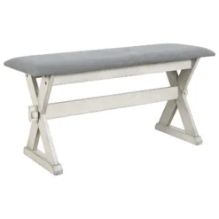 6 PCS Rustic Wood Dining Table Set, Rectangular Trestle Table With 4 Upholstered Chairs & Bench-ModernLuxe -Furniture Store GUEST e3e692ad 5600 4e74 893e 947ba583a206