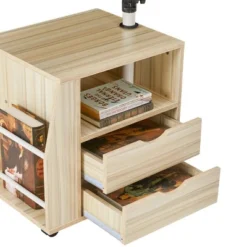 EROMMY 360 Degree Swivel Top Adjustable Height Bedside Nightstand End Table With Storage Drawers, Shelves, Lockable Wheels, & Computer Baffle, Natural 8 EROMMY 360 Degree Swivel Top Adjustable Height Bedside Nightstand End Table With Storage Drawers, Shelves, Lockable Wheels, & Computer Baffle, Natural -Furniture Store GUEST e40cf5e1 9d8e 42fa a7b7 ab19dfea95bf