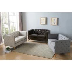 Gasper Tufted Upholstered Loveseat Light Gray - HOMES: Inside + Out 11 Gasper Tufted Upholstered Loveseat Light Gray - HOMES: Inside + Out -Furniture Store GUEST e5346638 0066 49e4 bc0a e56154d91e22