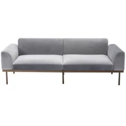Modern Velvet Loveseat Sofa With Metal Legs And Two Pillows-ModernLuxe -Furniture Store GUEST e539921d 4322 44f2 9385 b0e3a9da3681