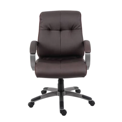 Double Plush Mid Back Executive Chair Brown - Boss Office Products 5 Double Plush Mid Back Executive Chair Brown - Boss Office Products - Image 3