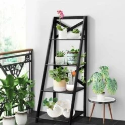 2 Pcs 4-Tier Ladder Shelf Bookshelf Bookcase Storage Display Leaning Home Office -Furniture Store GUEST e5834c97 8c12 41f4 80b8 0a64604da0e2