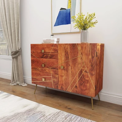 Modern Metal Buffet Brown - Olivia & May 14 Modern Metal Buffet Brown - Olivia & May - Image 12