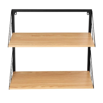 Honey-Can-Do 2 Tier Laundry Shelf With Wood Light Oak 5 Honey-Can-Do 2 Tier Laundry Shelf With Wood Light Oak - Image 3