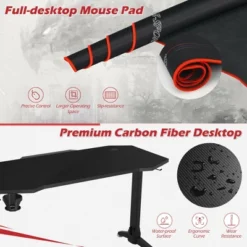 Costway 55'' Gaming Desk T-shaped Computer Desk W/ Full Mouse Pad & LED Lights -Furniture Store GUEST e7e99d71 15df 4205 a622 dcc1c0f44f82