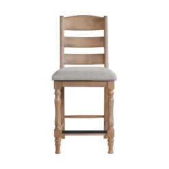 Set Of 2 24" Highland Ladderback Cushion Seat Counter Height Barstools Sandwash - Intercon