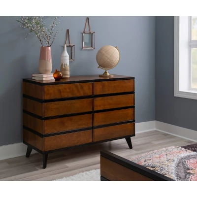 Mid-Century Modern 6 Drawer Dresser Walnut - Linon 10 Mid-Century Modern 6 Drawer Dresser Walnut - Linon - Image 8