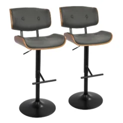Set Of 2 Lombardi Mid-Century Modern Adjustable Counter Height Barstool - Lumisource -Furniture Store GUEST e87e44a7 d0ea 4036 b093 d49f474e0408
