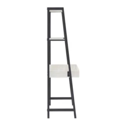 3pc Neveah Marble Ladder Desk And Bookcase Set Matte Black - Inspire Q -Furniture Store GUEST e8889316 71dc 4b64 9a43 7568ac635575