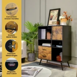 Costway Industrial Buffet Sideboard Storage Cabinet Organizer Cupboard With Cubbies Drawers -Furniture Store GUEST e913f3d1 7a5f 4358 86e8 7961aad7528d