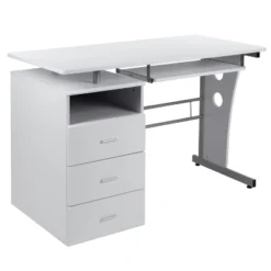 Flash Furniture Computer Desk With Three Drawer Single Pedestal And Pull-Out Keyboard Tray -Furniture Store GUEST ea099a35 e9bb 4fcd 9442 19e7ab056f1a