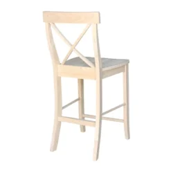 X Back Counter Height Barstool Unfinished - International Concepts -Furniture Store GUEST ea5fbb33 b782 4f12 8f76 a40321e8bb65