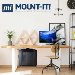 Mount-It! Under Desk CPU Mount With Adjustable Straps | Computer Tower Holder With Sliding Track And 360 Degree Swivel | 22 Lbs. Capacity | Black -Furniture Store GUEST eb1356ff f67a 4e55 a7b4 ebd853e36c1b