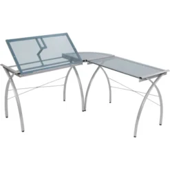 Futura L-Shaped Desk With Adjustable Top - Silver/Blue Glass 7 Futura L-Shaped Desk With Adjustable Top - Silver/Blue Glass -Furniture Store GUEST eb654231 daf6 4b3e 896f 6527ff3db3c6