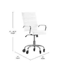 Flash Furniture Camilia Mid-Back Executive Swivel Office Chair With Arms, And Transparent Roller Wheels -Furniture Store GUEST eb8f2b7e 7fce 4272 bff6 31ab172ba083