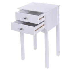 Costway Side Table End Accent Table Night Stand W/ 2 Drawers Furniture White -Furniture Store GUEST ec7cf101 8e95 4649 be79 f8b1cb51652e