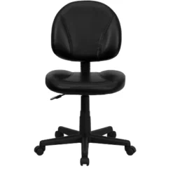 Mid-Back Black Leather Ergonomic Swivel Task Chair - Belnick -Furniture Store GUEST ed4a5cc6 98c8 40c1 a22f ac766833af2b