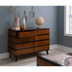 Mid-Century Modern 6 Drawer Dresser Walnut - Linon 26 Mid-Century Modern 6 Drawer Dresser Walnut - Linon -Furniture Store GUEST ed4bac08 5707 4fef 8d21 fd9ee5606e54
