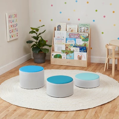 ECR4Kids SoftZone Colorful Stump Stool Seating Set, Foam Ottomans, 3-Piece 8 ECR4Kids SoftZone Colorful Stump Stool Seating Set, Foam Ottomans, 3-Piece - Image 6