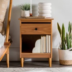 Stiva Classic Mid-Century Modern 1 Drawer Nightstand - Saracina Home -Furniture Store GUEST ee2f70db 4e78 4367 afb5 cf038cb6780d