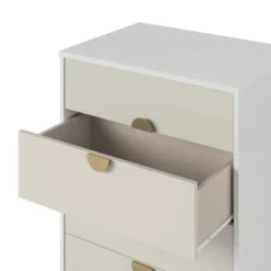5 Drawer Kelly Dresser White/Taupe - Paris Hilton X The Novogratz -Furniture Store GUEST ee4392c9 b3b6 49a2 a0cc b5ea3ba28516