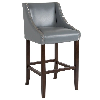 Merrick Lane Taylorsville 30 Inch Bar Height Stool With Nailhead Trim 19 Merrick Lane Taylorsville 30 Inch Bar Height Stool With Nailhead Trim - Image 17