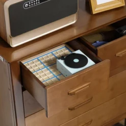 HOMCOM Tall Dresser For Bedroom, 5 Drawer Dresser, Chest Of Drawers With Bamboo Frame, Brown -Furniture Store GUEST eeac5f70 b6c9 4487 8f54 e749b78fd552