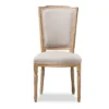 Cadencia French Vintage Cottage Weathered Oak Wood Finish And Fabric Upholstered Dining Side Chair - Beige - Baxton Studio -Furniture Store GUEST eeb22aa3 0696 4ba6 a689 d2c9296bb4eb