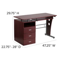 Flash Furniture Computer Desk With Three Drawer Single Pedestal And Pull-Out Keyboard Tray -Furniture Store GUEST eede9e04 e8d8 46bf 9fca 627a02dab12d
