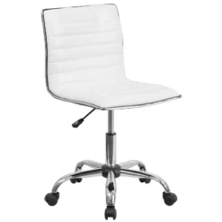 Emma And Oliver Low Back Designer Armless Ribbed Swivel Task Office Chair -Furniture Store GUEST ef27e240 afc6 4ff8 9de8 1a3f3578ed1b