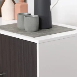 HOMCOM 2-Door Storage Cabinet With Adjustable Shelf, Free Standing Accent Sideboard And Buffet For Kitchen Or Hallway, Grey / White -Furniture Store GUEST efe85ec9 b16b 429f 8b8f d8da0124a002