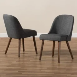 Set Of 2 Cody Mid Century Modern Walnut Finished Wood Fabric Upholstered Dining Chair - Baxton Studio -Furniture Store GUEST effa4221 78d4 4587 b9e2 69143dddef2a