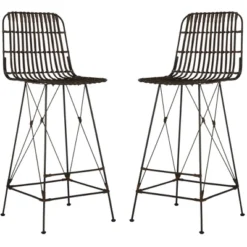 Minerva Wicker Bar Stool (Set Of 2) - Safavieh -Furniture Store GUEST f165ad82 1378 4df5 a64d ee5f3c1f3bd0