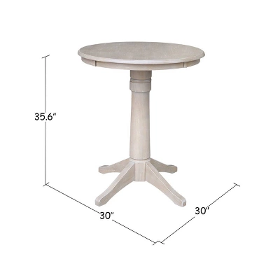 Solid Wood Round Pedestal Dining Table Weathered Gray - International Concepts 6 Solid Wood Round Pedestal Dining Table Weathered Gray - International Concepts - Image 4