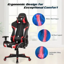 Costway Gaming Desk & Chair Set Z-Shaped Racing Style Desk With Massage Swivel Gaming Chair -Furniture Store GUEST f21af6ce 0990 4de5 81e0 9819c036bc60