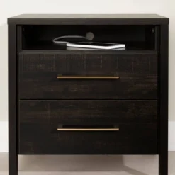 Gravity 2 Drawer Nightstand Rubbed Black - South Shore 13 Gravity 2 Drawer Nightstand Rubbed Black - South Shore -Furniture Store GUEST f234d261 7d5c 406a 948c 9e7676aeeae1