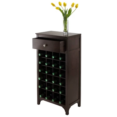 Ancona Wine Cabinet Modular Set Wood/Black - Winsome 6 Ancona Wine Cabinet Modular Set Wood/Black - Winsome - Image 4