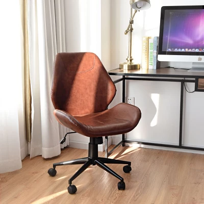 Office Home Leisure Chair Mid-Back Upholstered Swivel Height Adjustable Rolling 3 Office Home Leisure Chair Mid-Back Upholstered Swivel Height Adjustable Rolling