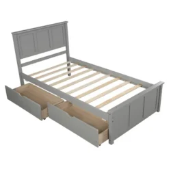 Twin Size Wood Platform Storage Bed With Two Drawers On Wheels-ModernLuxe 17 Twin Size Wood Platform Storage Bed With Two Drawers On Wheels-ModernLuxe -Furniture Store GUEST f454f1ad b917 49ef a856 830e833c3392