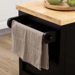 HOMCOM Rolling Kitchen Island On Wheels, Utility Serving Cart With Rubberwood Top, Towel Rack, Spice Rack And Storage Cabinet 13 HOMCOM Rolling Kitchen Island On Wheels, Utility Serving Cart With Rubberwood Top, Towel Rack, Spice Rack And Storage Cabinet -Furniture Store GUEST f4af054e 3abf 4264 9e3b aa8d26ee98e3