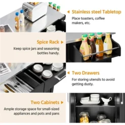 Yaheetech Large Kitchen Cart Kitchen Island On Wheels With Stainless Steel Countertop 13 Yaheetech Large Kitchen Cart Kitchen Island On Wheels With Stainless Steel Countertop -Furniture Store GUEST f4d5e1e3 5614 4412 8bf8 57aadcc2e764