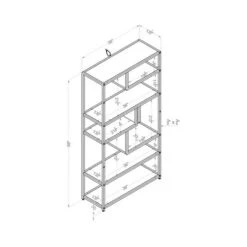 69" Dustin 6 Shelf Bookcase Dark Gray - HOMES: Inside + Out -Furniture Store GUEST f620d9a4 955c 4b03 8b5f aa8a14250115